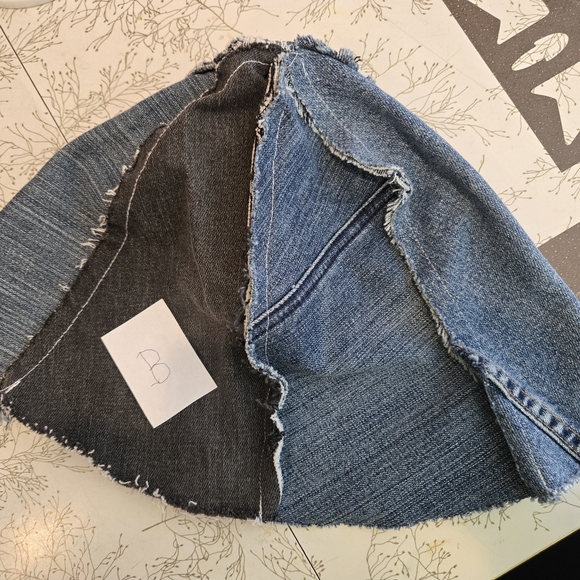 Upcycled Denim Patch " Flop Hat" M-XL Handmade Dont Throw It Out B - Picture 4 of 5